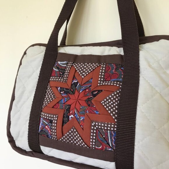 Starburst Quilted Handbag Hand Made Patchwork Organizer Purse + Sewing Pattern - Picture 6 of 16